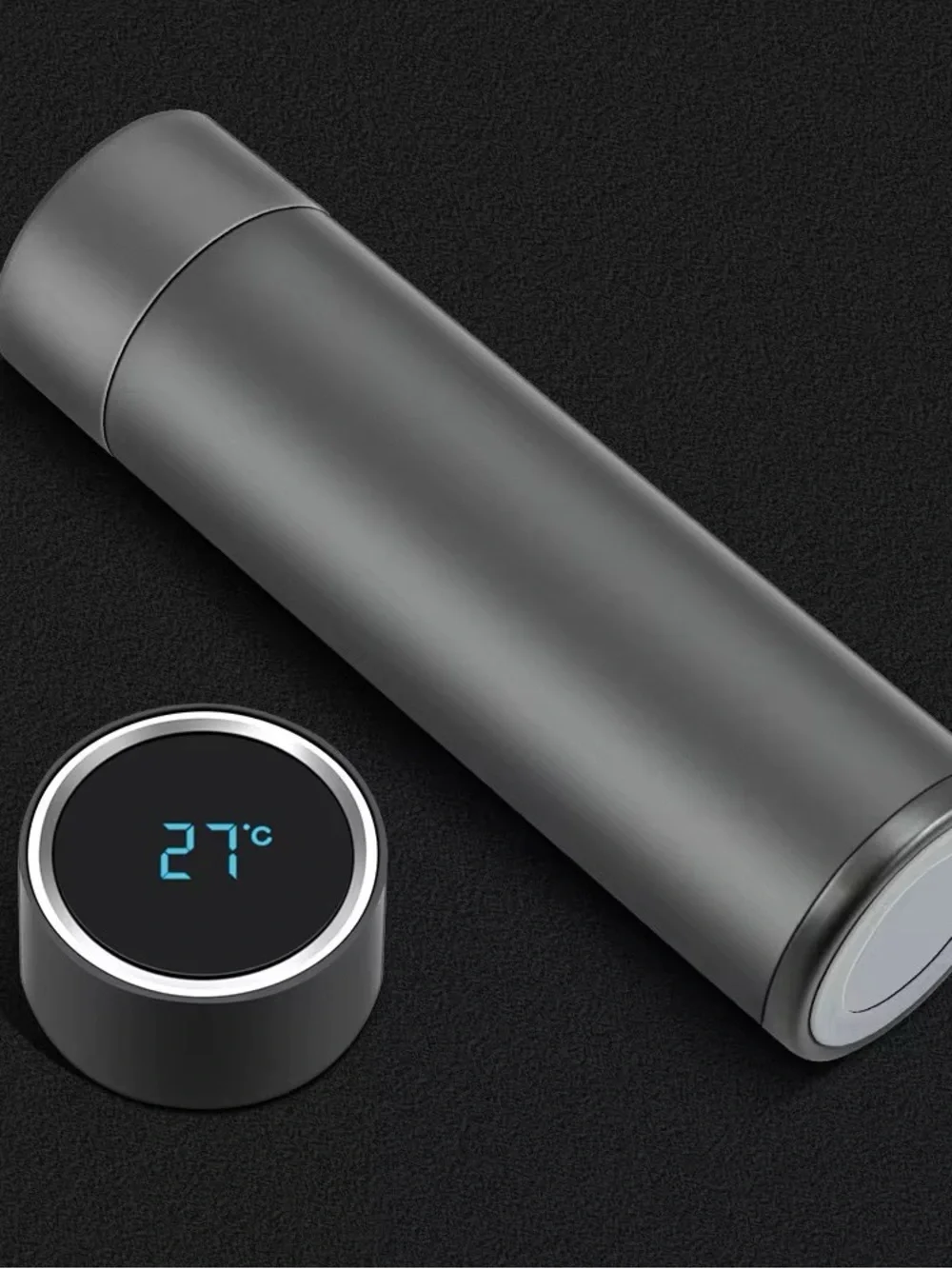 Smart Temperature Display Insulated Bottle - Gray